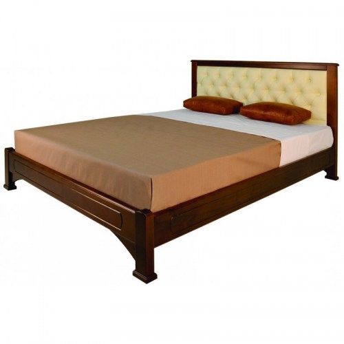 Кровать Омега прямая с мягкой вставкой из массива