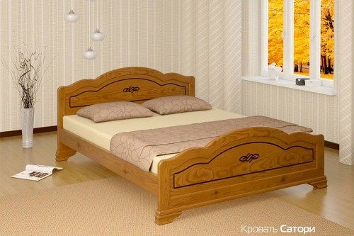 Кровать Сатори из массива